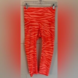 Old Navy Active Power Soft Coral Zebra Print Leggings Size S